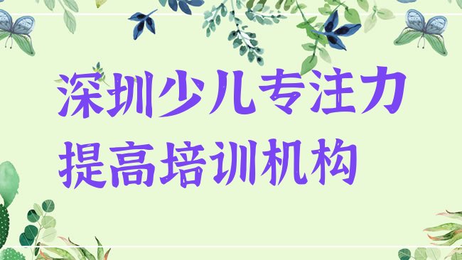 深圳少儿专注力提高培训机构