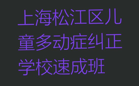 上海儿童多动症纠正培训机构
