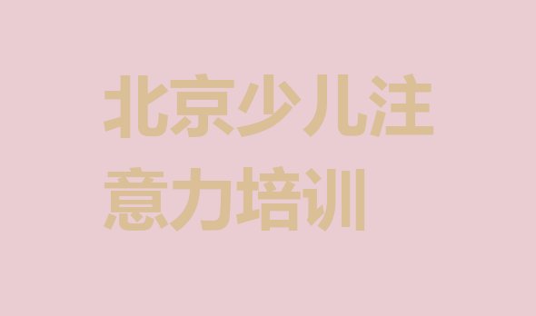 北京孩子注意力训练培训机构