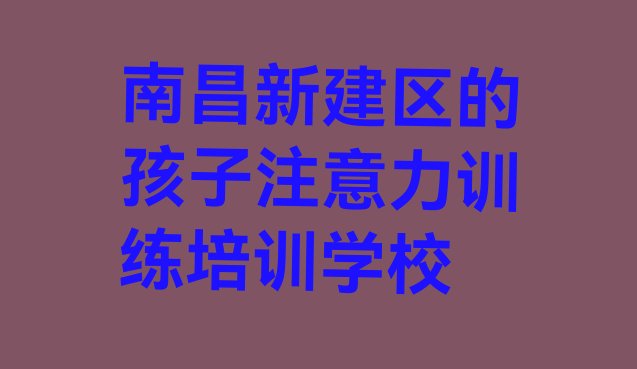 南昌新建区孩子注意力训练培训机构