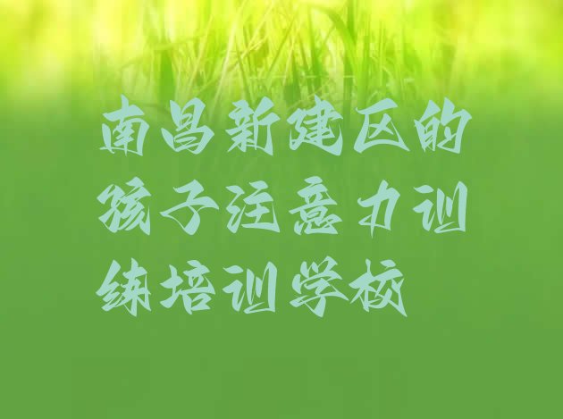 十大南昌新建区的孩子注意力训练培训学校排行榜