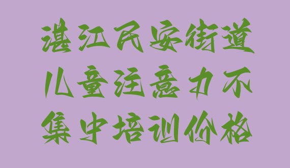 湛江麻章区儿童注意力不集中培训机构