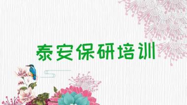 泰安泰山区保研培训好的学校